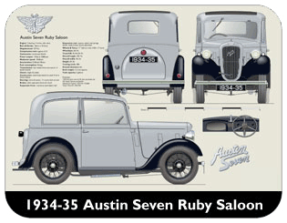 Austin Seven Ruby 1934-35 Place Mat, Medium